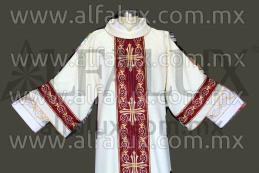 16 CARDENAL Blanco Dalmatica Mangas Rojoquem 432